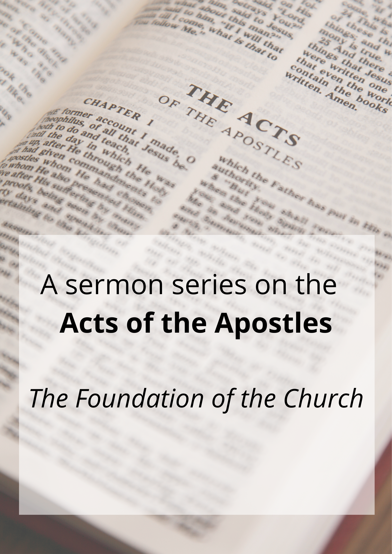A sermon series on the Book of